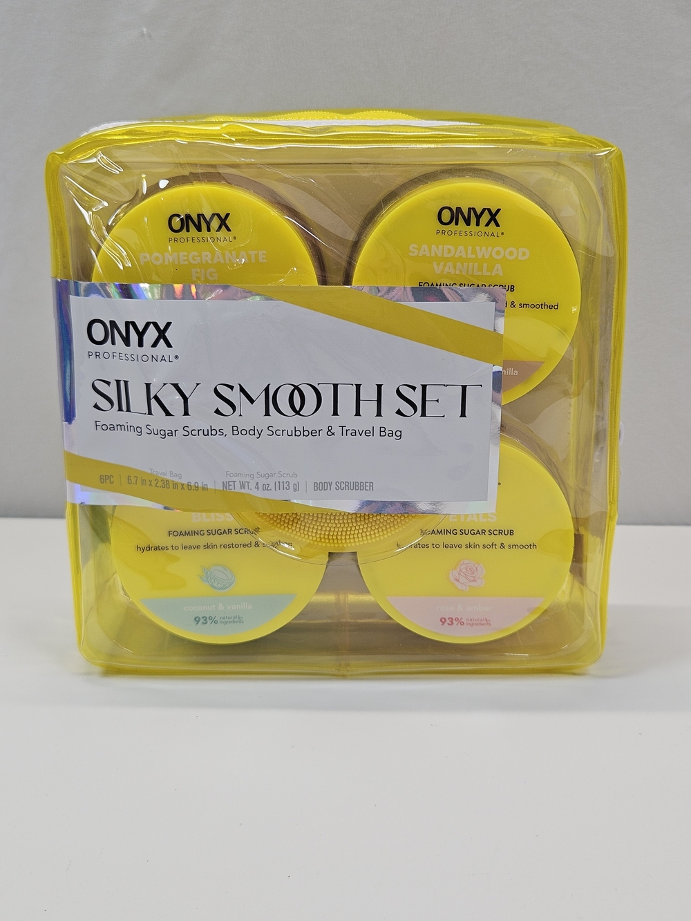 ONYX Silky Smooth Set - Yellow Foaming Sugar Scrub Gift Set